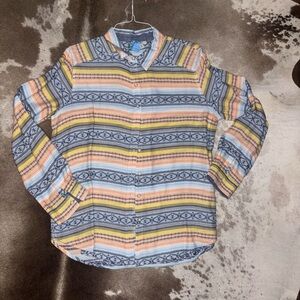 Ariat Women's Multi Spotlight Button Up Shirt Serape Jacquard XL Chambray Collar